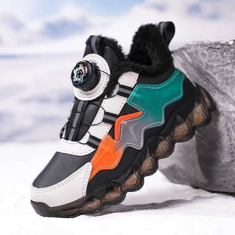 Athletic Outdoor Winter Children Shoes Boys Sneaker Warm Plush Waterproof Kids Snow Shoes Fashion Outdoor School Sports Tennis Shoes for Boy H241019