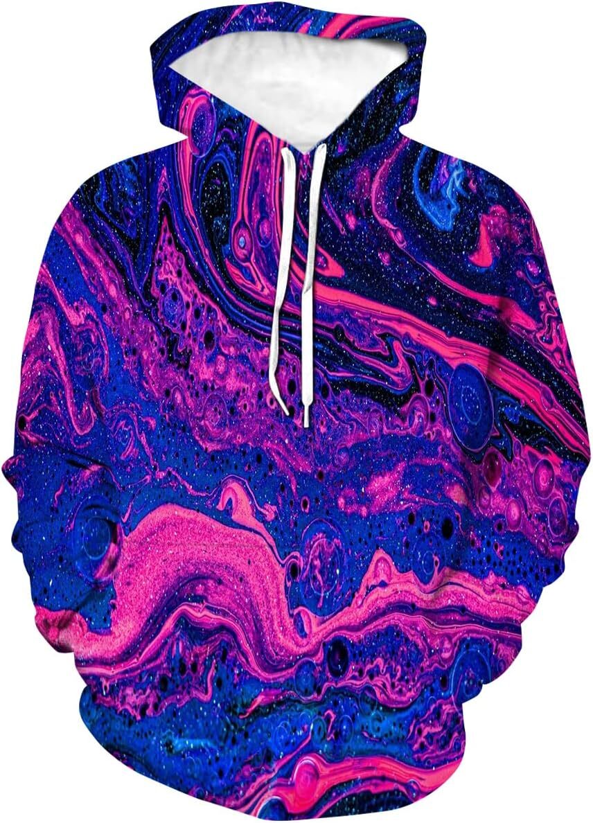 Hoodie for Mens Womens Psychedelic Galaxy Starry Sky Hoodie 3D Printed Tie Dyed Sweatshirt Hoody Graphic Hoodies sweatshirt Pullover Long Sleeve