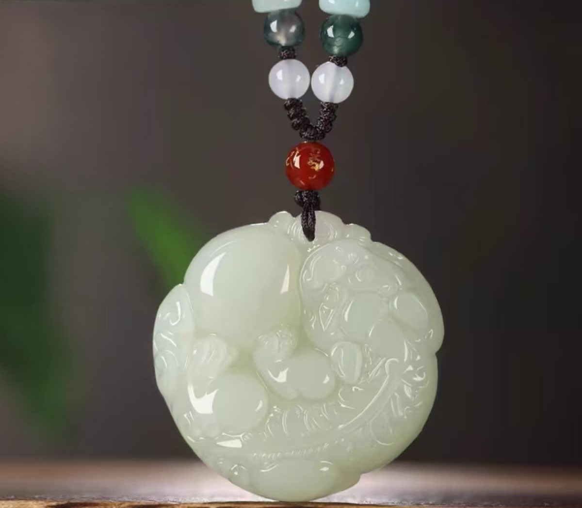 SINGLE - Fengshui Pixiu Necklace - Good Karma Jade Pendant for Men & Women, Couple Matching Wealth Charm Jade Pixiu Pendant