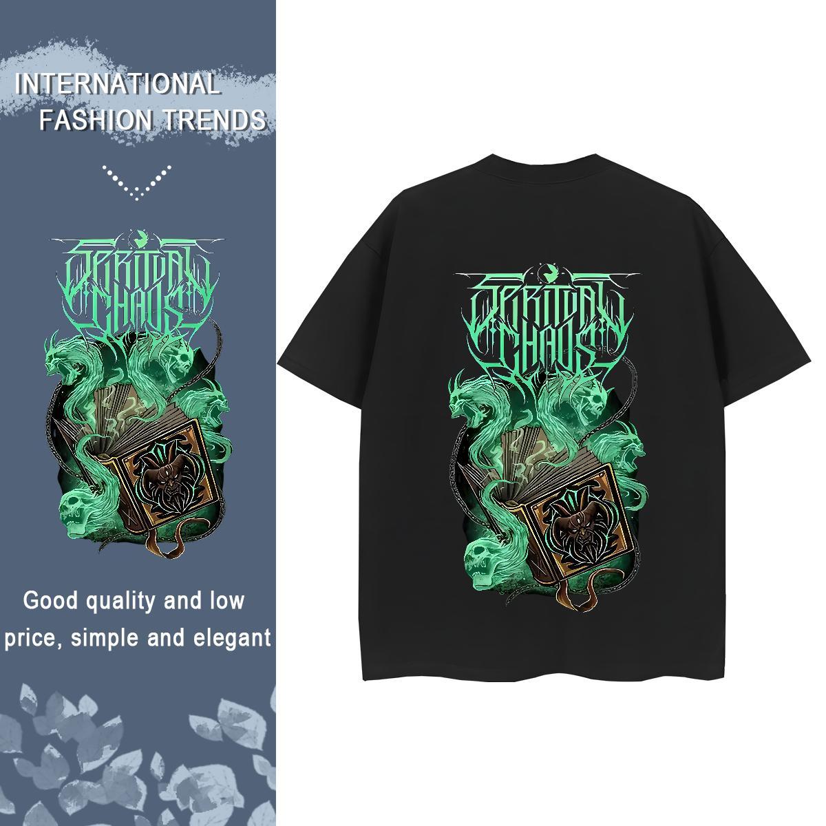 TOP Quality T Shirts Women 230g Cotton Crew Neck Breathable Casual Sport skull Womens Tshirts Female Cartoon Printing L-4XL Clothings