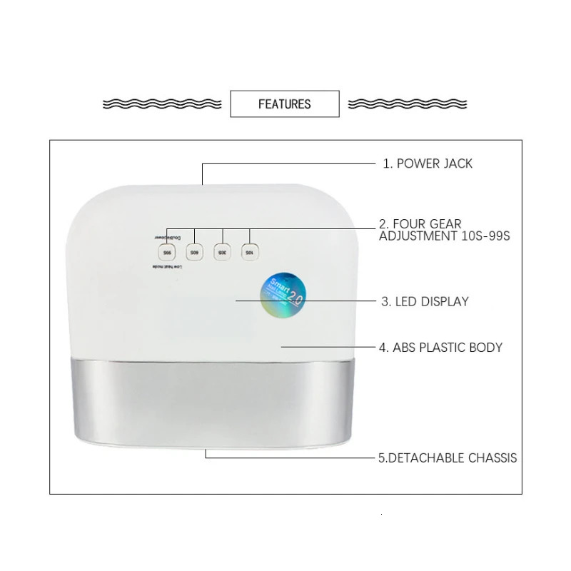 48W intelligent UV LED light nail dryer 36PCS LED gel polishing intelligent automatic sensor single fingernail dryer fast drying nail equipment 241018