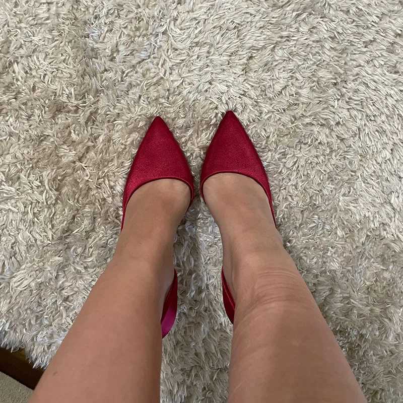 Wen fetish 9.5cm high H royal blue wine red pump satin high heels women Escarpins silk wedding party Pr hollow nt shoes Y250319