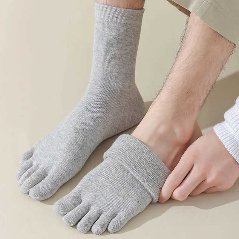 Five Finger Socks Winter Thick Man Cotton Business Anti-Bacterial Keep Warm Floor Sleeping Terry Against Cold Snow Toe SocksXJ241019