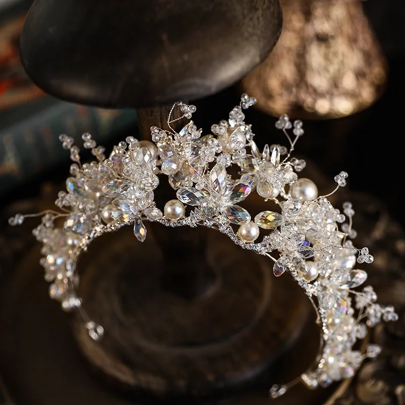Bridal Headwear Crystal Pearl Wedding Crown Hair Accessories Luxury Bridal Princess Diadem Headwear Party Headwear Jewelry 241018