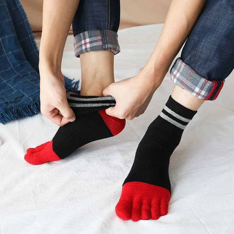 1/4 Pairs Thick 5 Finger Socks Terry Man Winter Cotton Breathable Warm Against Cold Snow Toe Short Floor Sleeping Socks ThermalXJ241019