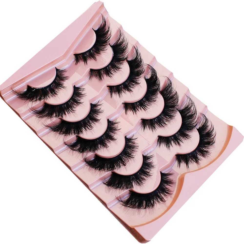 False Cat Eye 7 Pairs Eyelashes Winged Lashes Natural Look Fluffy Makeup Eyelashes Extensions For Party Dating Stage MakeupXJ2475