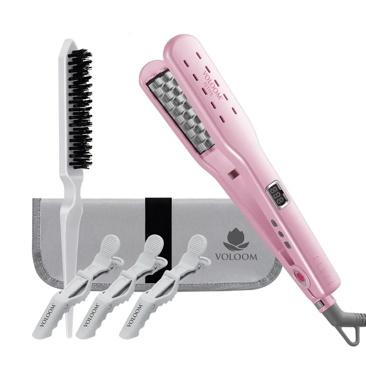 Petite 1-inch professional volume ceramic hair iron for medium length or fine textured hair volume adjustable stamps 241018