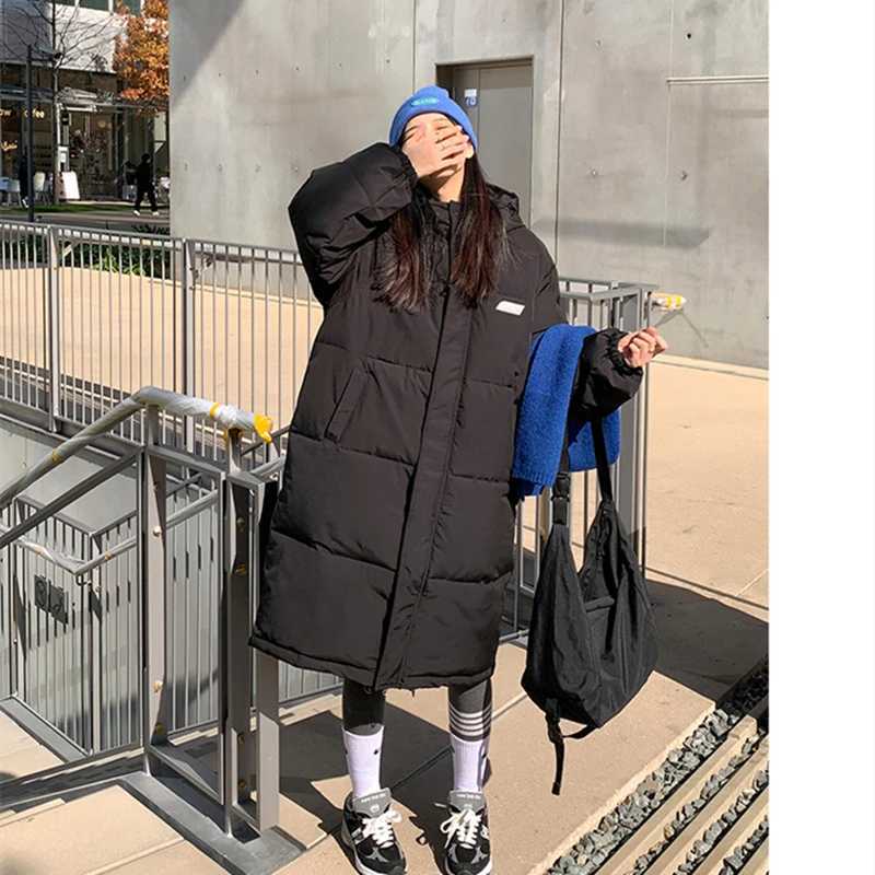 Womens Down Feather Jackets Coat Winter Baggy Thickening Warm Bubble Long Oversized Female Puffer Cotton Padded Jacket OutwearX241019