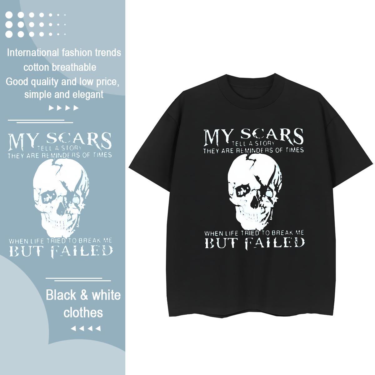DIY T-Shirts for Women 100% Cotton 230g Breathable Crew Neck Casual Daily Wear skull Lady T shirt Designer Nice Skull Top Tees