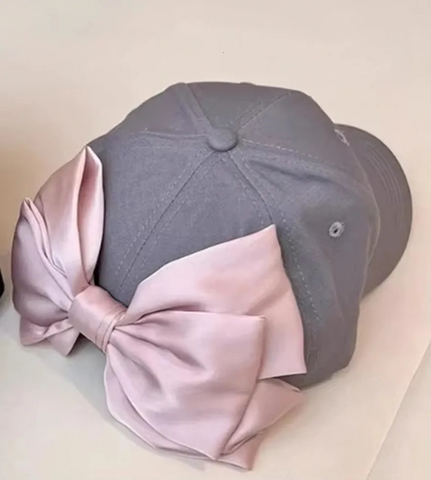 02-shi ins drop fashion original satin Black bowknot lady shade baseball hat women leisure visors cap 241009