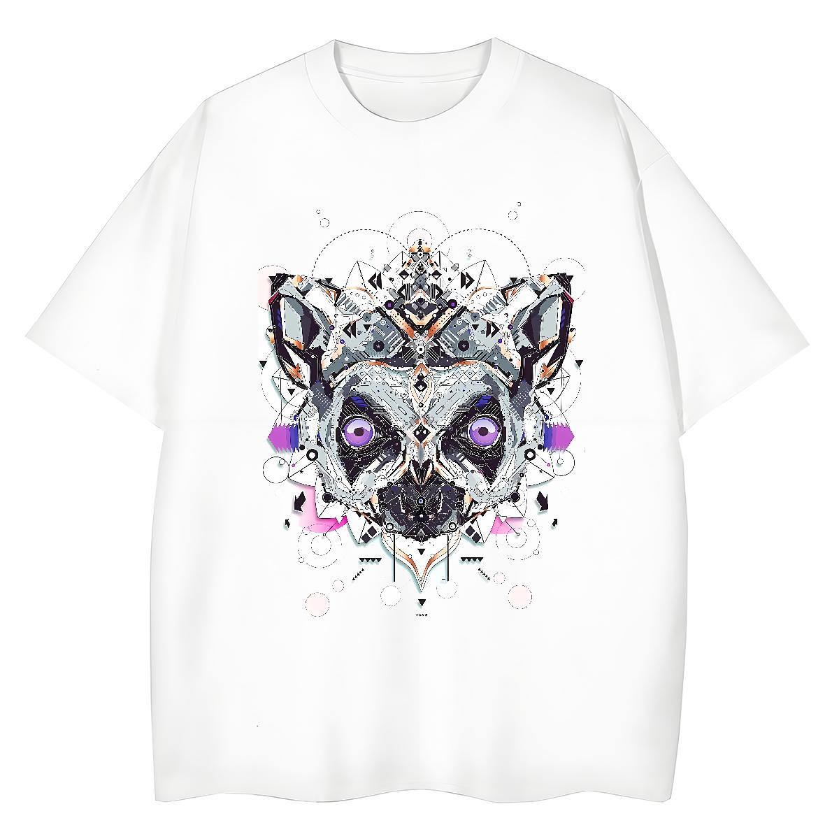 Brand T-Shirts for Women 230g Pure Cotton Crew Neck Breathable Beach eye of the devil Womens Tshirts Loose Black Oversized Tops Shirt