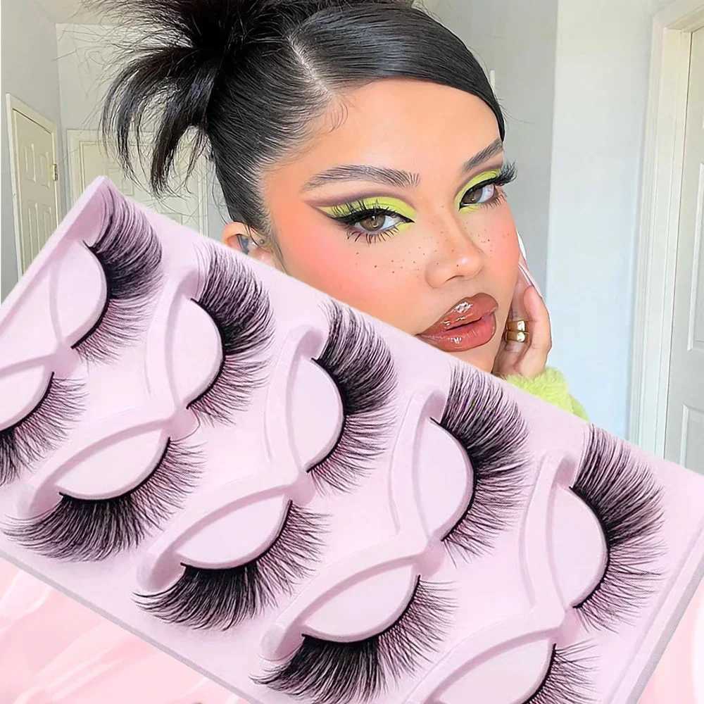 5 Pairs 3D False Eyelashes Cat Eyelash Natural Fake Lashes Wispy Makeup Faux Mink lashesXJ241019