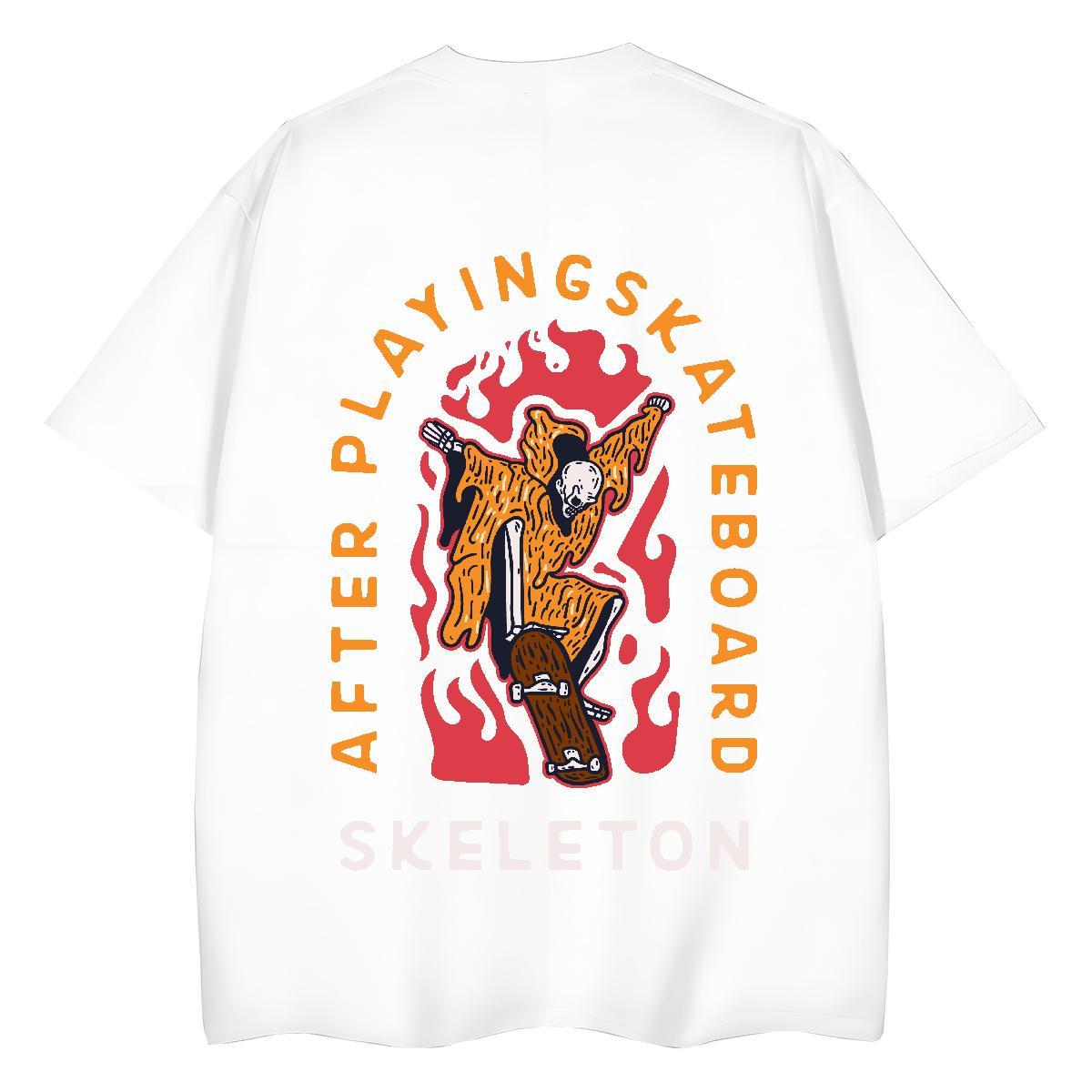 Brand T-Shirts for Women 230g 100% Cotton Crew Neck Outdoor skull Lady T shirt Designer Nice Cartoon Anime Top Tees