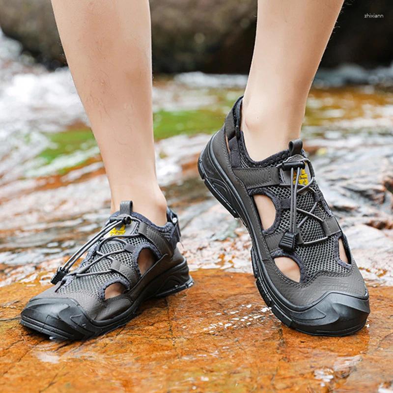 Sandals 2024 Cowhide Men Shoes Summer Large New Size Men's Fashion Slippers Big 39-44