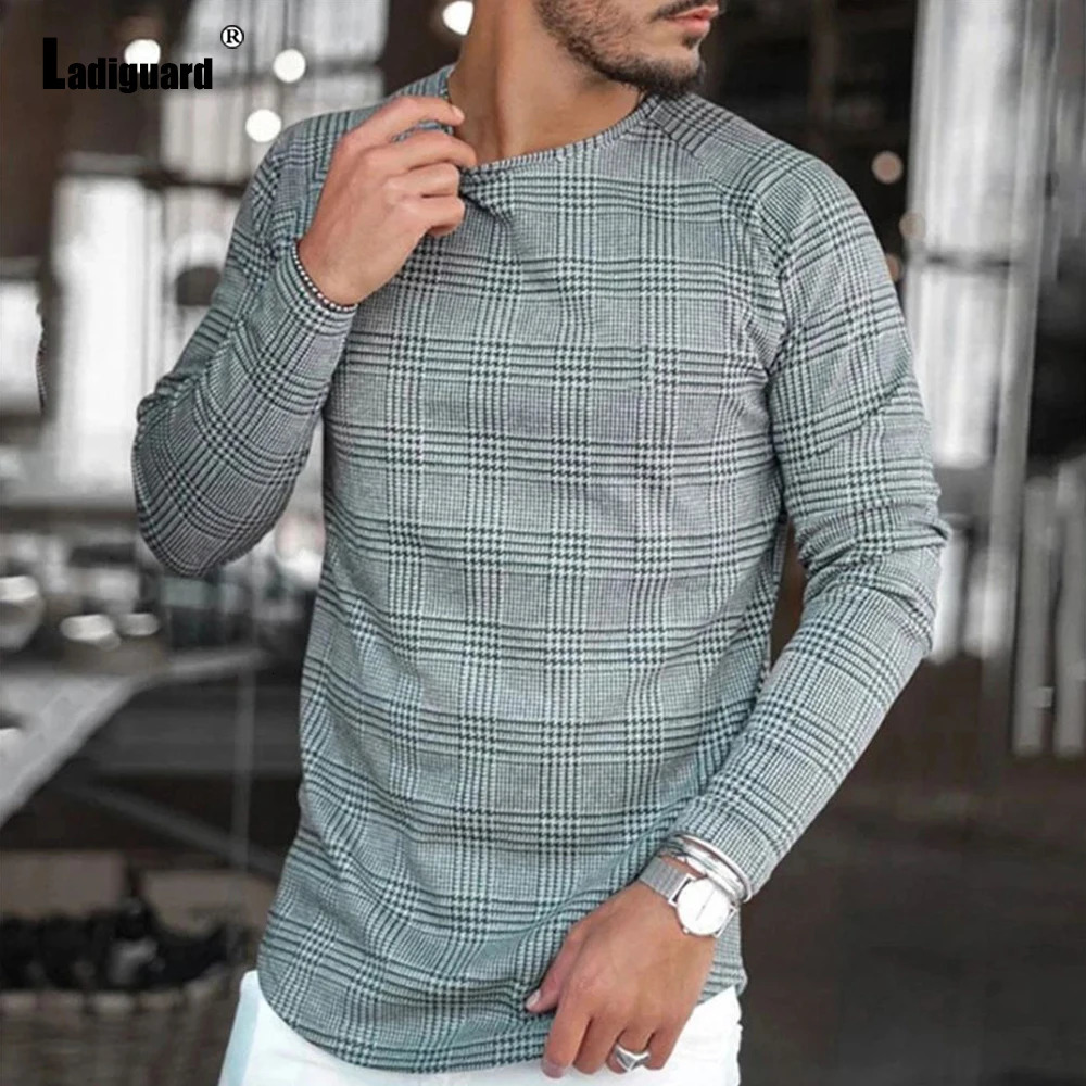 Plus size 4xl mens basic long sleeved fashionable striped T-shirt Masculinas autumn casual floral mens tight fitting T-shirt 241018