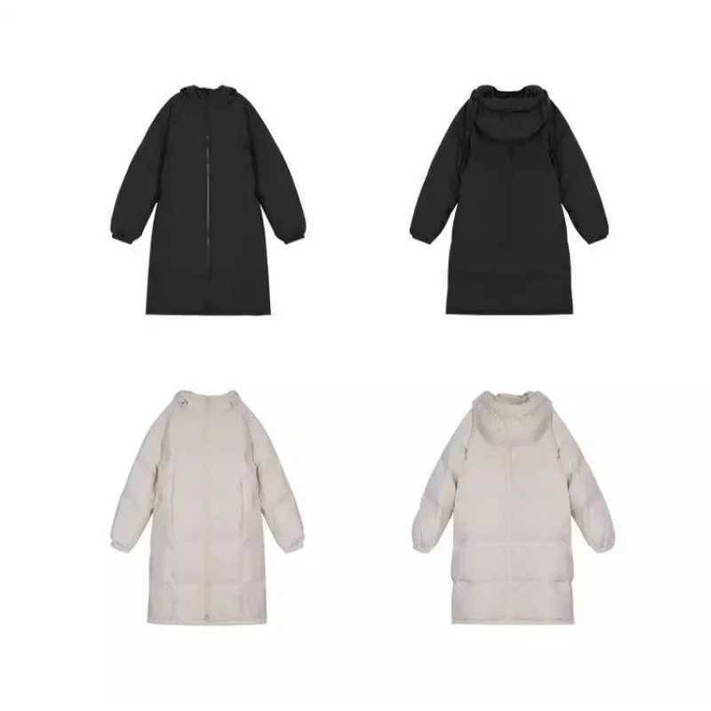 Womens Down Padded Hooded Parka Mid Long Coat Warm Ladies Outwear Female Tops Jacket for Women Casual Clothes KoreanX241019