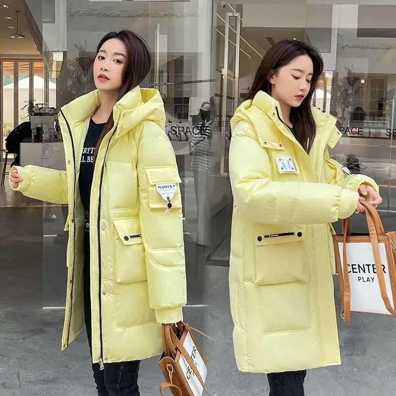 2024 New Women Jacket Winter Parka Down Cotton JacketsLoose Thick Warm Hooded Parkas Casual Long Coat Waterproof OutwearX241019