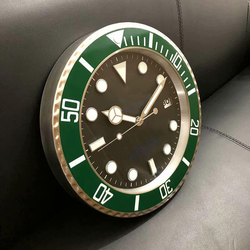 Large Clocks Modern Design Quartz Wall Watch Stainless Steel With Date Luminous Silent Sweeping Hands