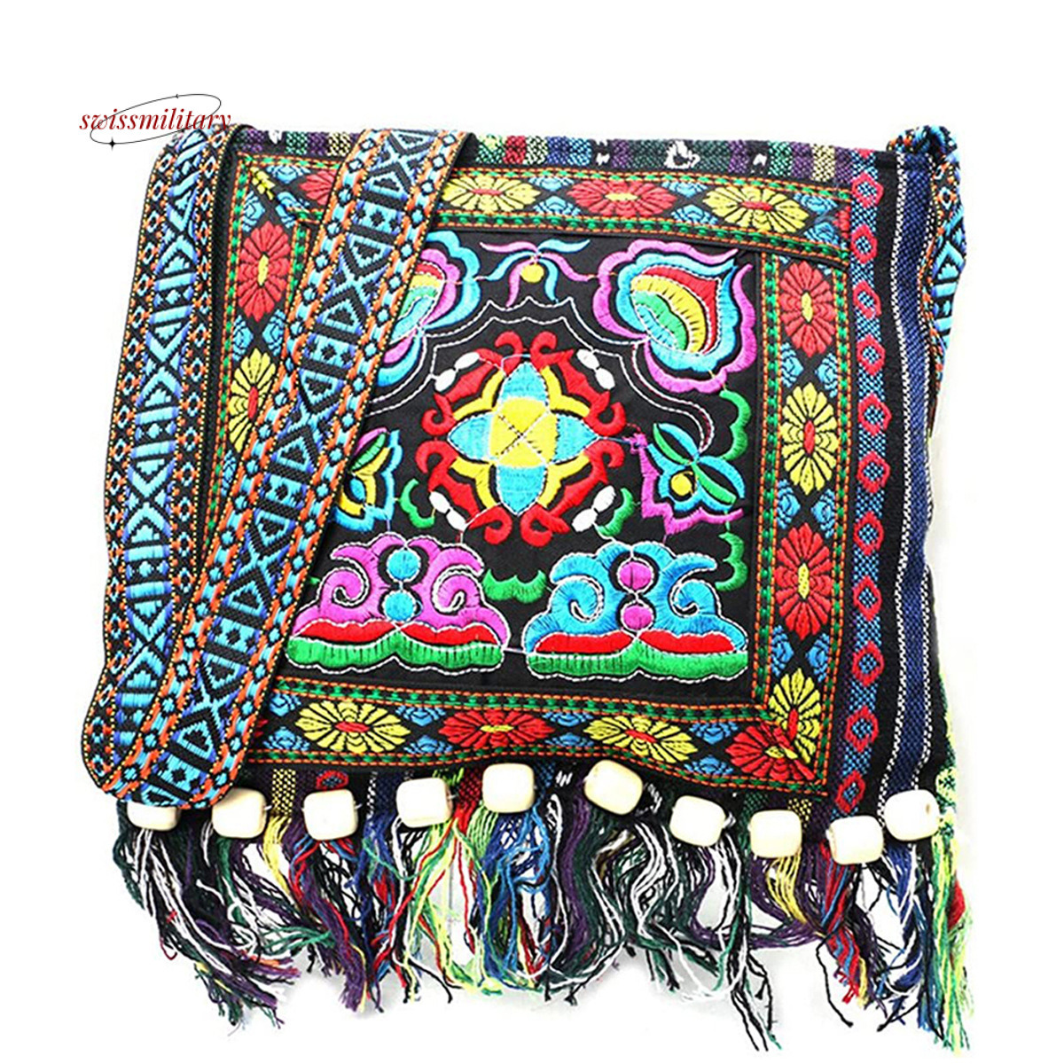Women's Ethnic Style Versatile Crossbody Bohemian Embroidered Tassel Hanfu Bag #7 swissmilitary