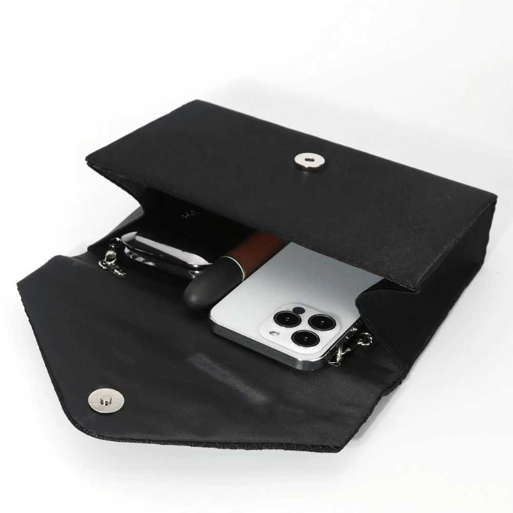 Elegant rhinestone evening bag womens pleated clutch wallet luxurious flip handbag used for weddings parties dances and banquets Y241019