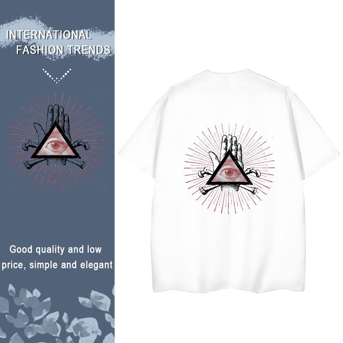 2024 Casual Womens T Shirts 230g Pure Cotton Breathable Soft Summer Casual eye of the devil Woman Tshirt Nice Oversized L-4XL Clothings