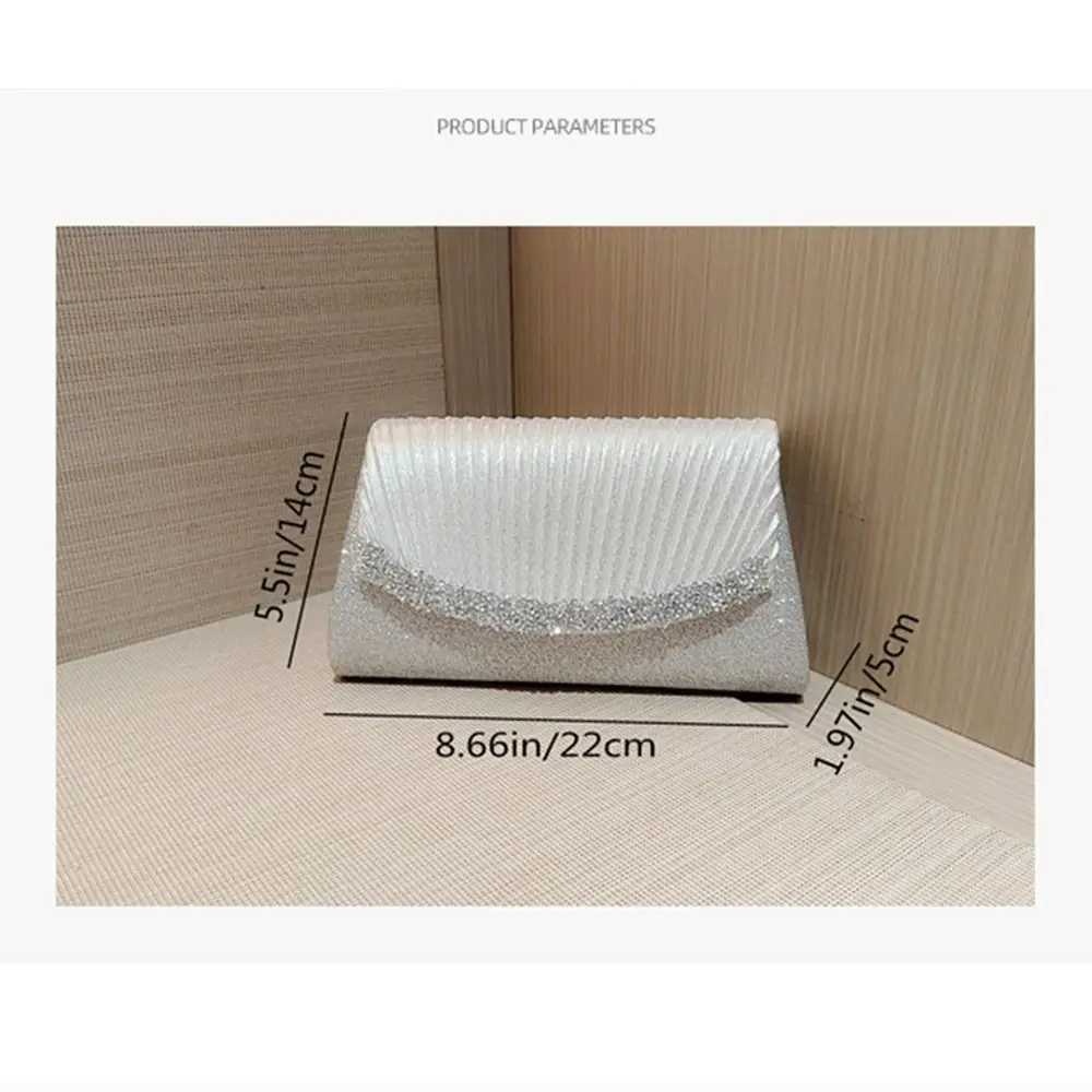 Luxury sparkling silver dinner bag ladies dinner bag with shoulder bag Y241019