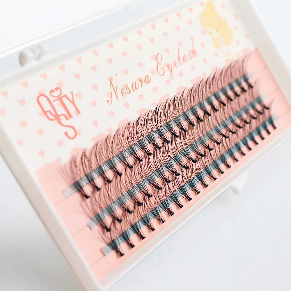 60pcs Natural Long 10D Mink Eyelashes Extension Professional Soft Cluster False Lashes Faux Eyelash Individual Makeup CiliosXJ241019