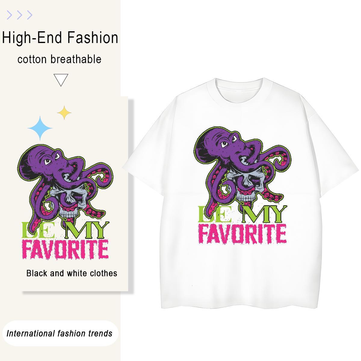 Classic T shirt 230g 100% Cotton Short sleeve Soft Hip Hop Street skull Womens Tshirts Designer Nice Anime Print Tees