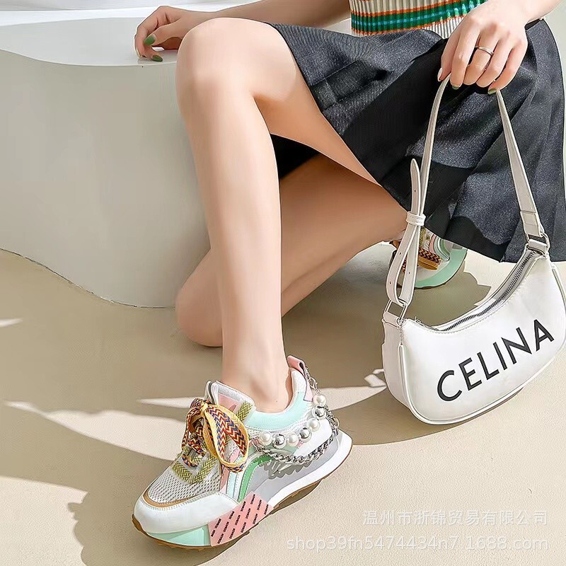 Classic and versatile dad shoes, women's 2022 new mesh breathable casual sports shoes, small size increase