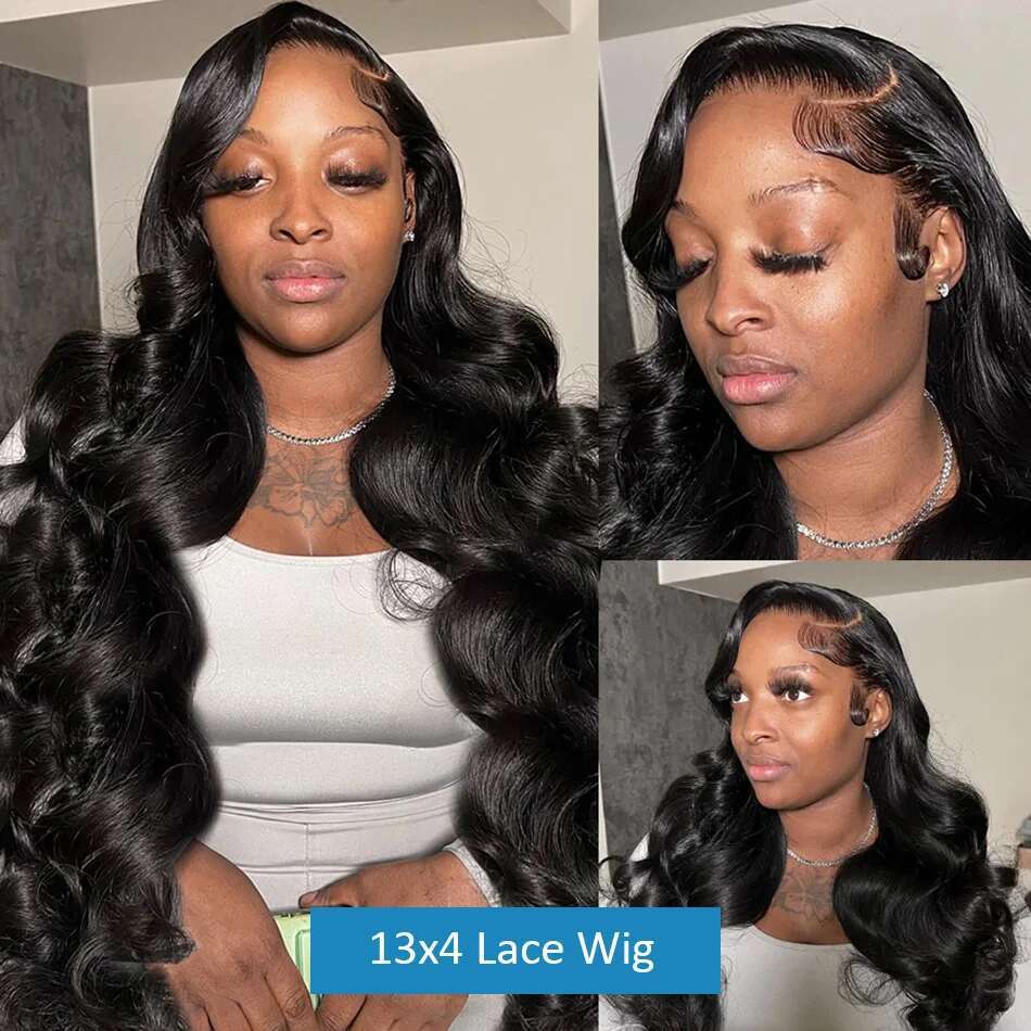 Inch x Density Transparent HD Lace Frontal Body Wave Wigs Human Hair Remy Front Wig For Black Women