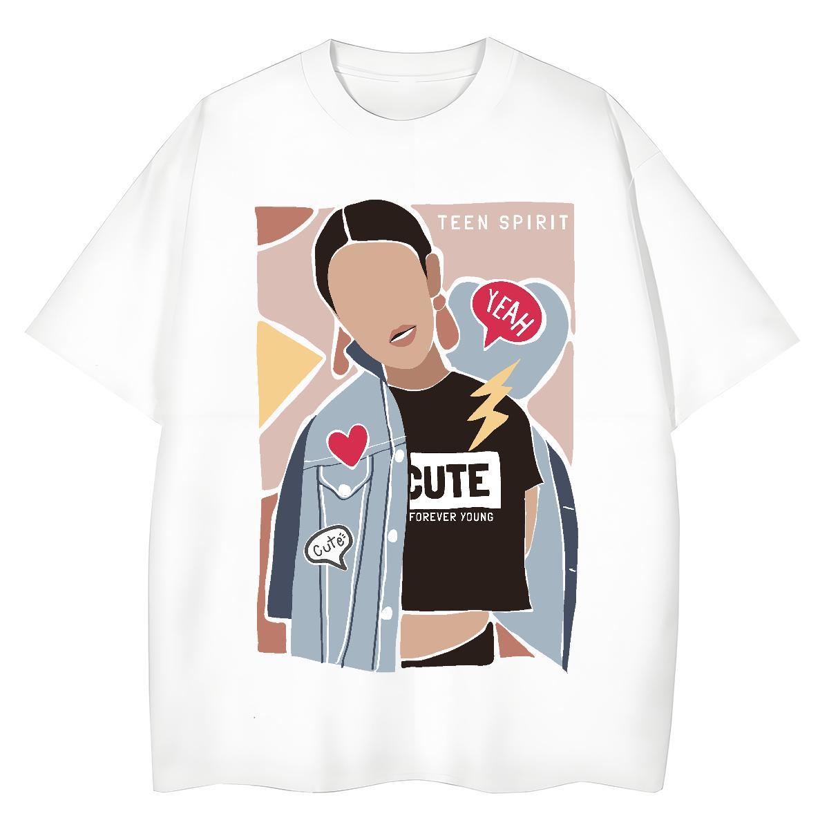 Classic T Shirts Women 230g 100% Cotton Breathable Short Sleeve Outdoor character Womens Tshirts Wholesale Anime Clothes