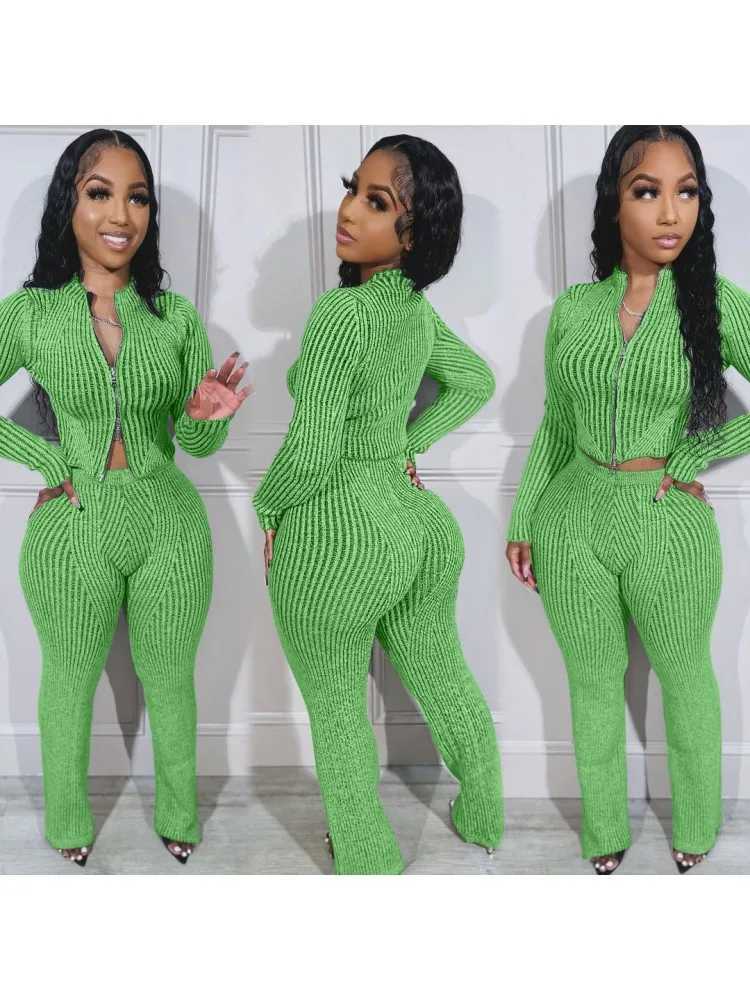 Women's Two Piece Pants 2-piece womens Osaka Africa summer clothing autumn new fashion long slip top and pants party set womens matching set Y241