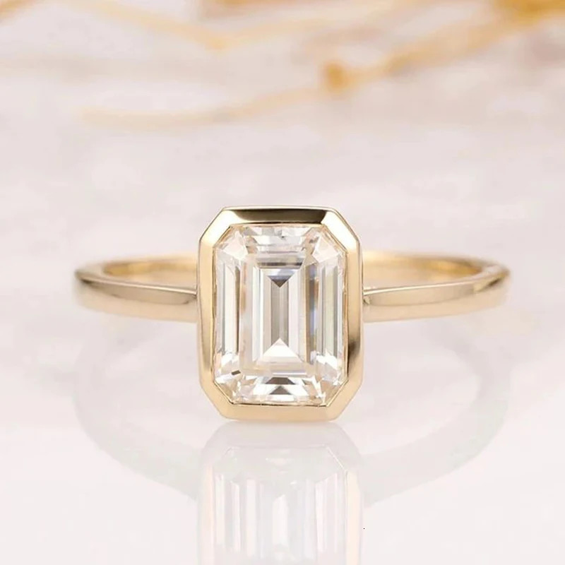 1-3ct jadeite cut ring 925 sterling silver engagement card ring gold plated anniversary gift for girls 241007