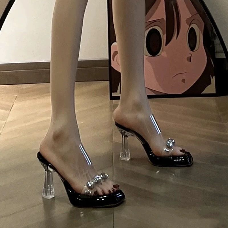 High Waterproof Platform For Women S Summer New External Wear Transparent Water Diamond Sole Sexy Crystal Thick Heel Sandals Ddmywed Ddmysaturn