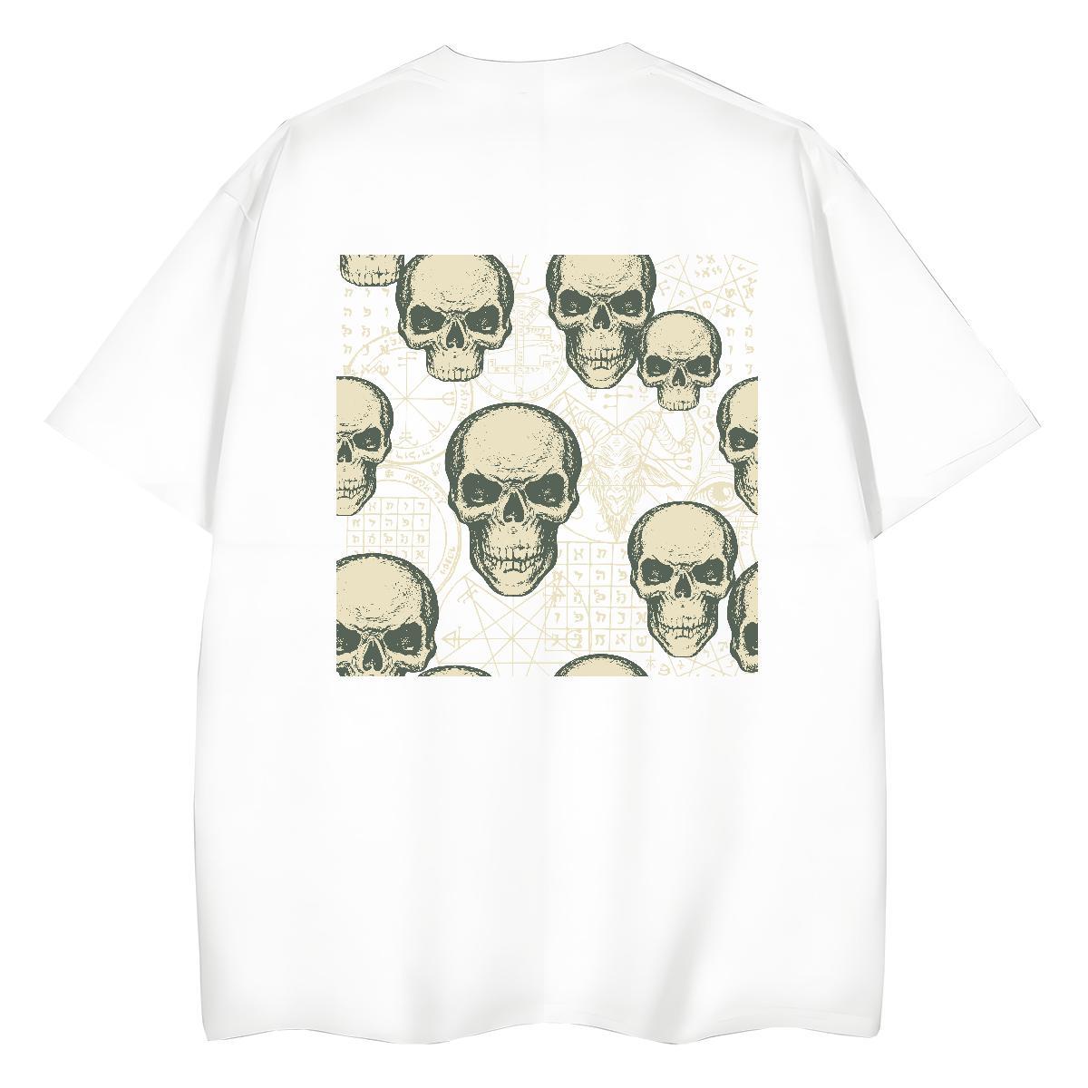 Custom T-Shirts 230g Pure Cotton Breathable High Street Hip Hop skull Womens Tshirts Designer Nice Graphic Top Tees