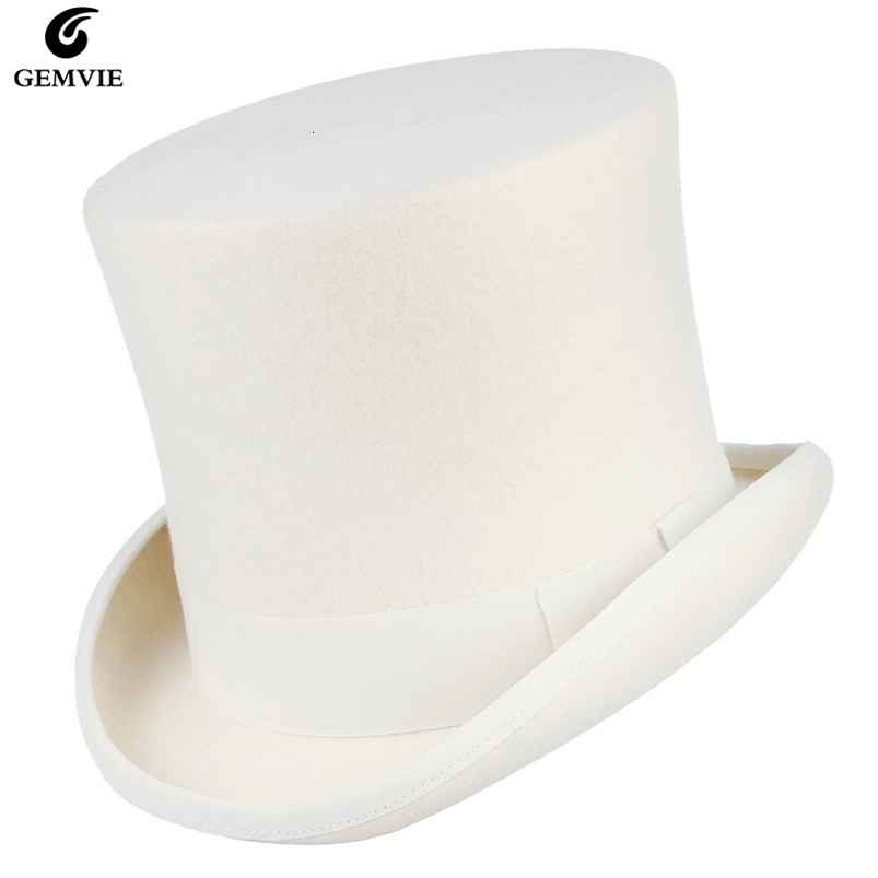 100% wool British European gentleman high hat stage performance hat magic retro fashion personality presidential hat Fedora 241018 ww