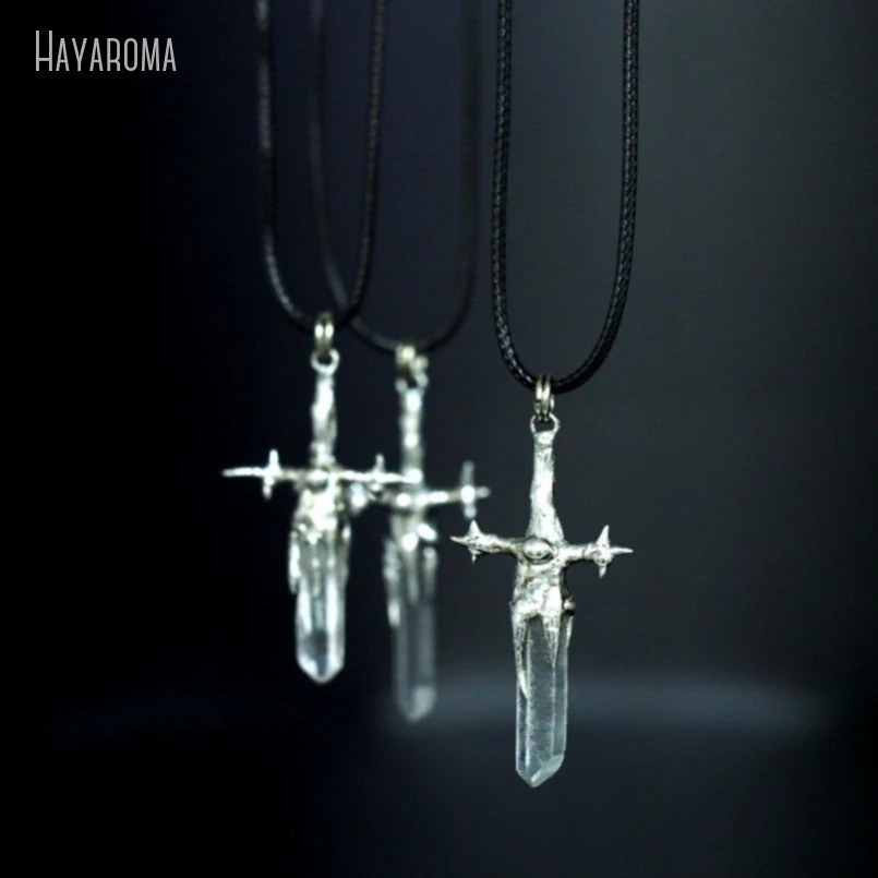 10pcs Organic Claw Bubble Claw Shapeless Solid Spike Sword Savage Handmade Strength Transparent Crystal Necklace 241018