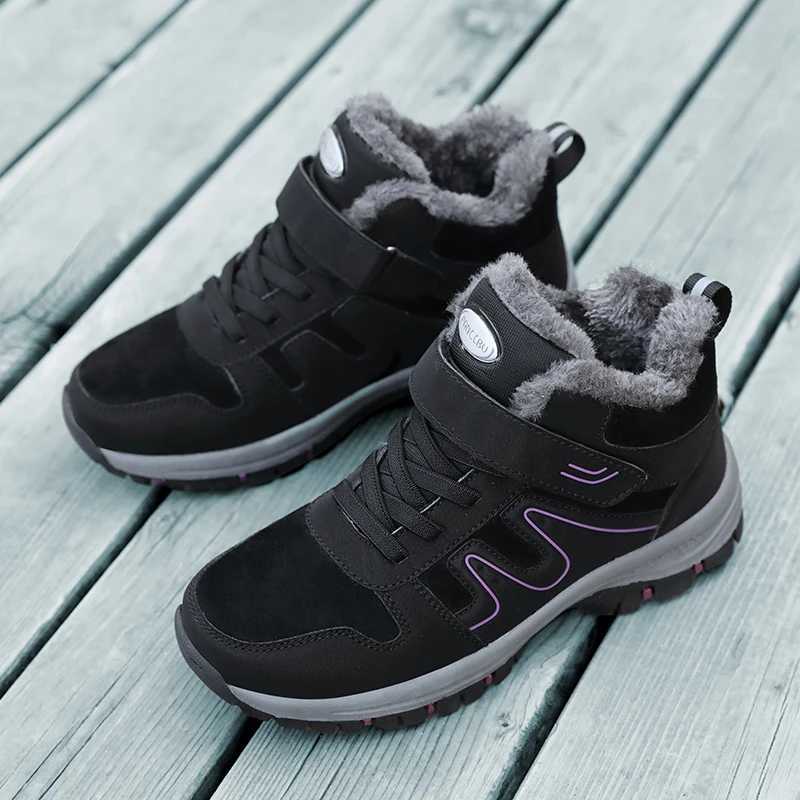 Womens winter snow boots suitable for mens and womens outdoor hiking boots anti slip and warm womens sports shoes size 35-45 ankle Y241019
