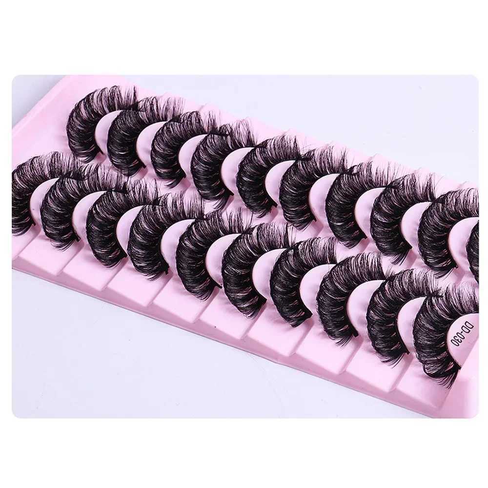 Pairs Russian Strip Lashes 10 DD Curl Lashes 3D Eyelashes Reusable Fluffy False Lashes Russian ExtensionsXJ2475