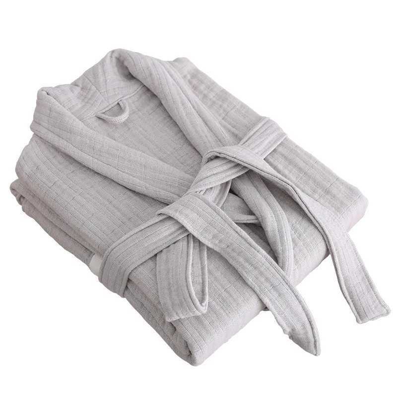 SHiONFA Mens Robes 6 Layer Pure Thickened Cotton Gauze Long Home Lounge Soft Breathable Bathrobe for Autumn WinterXJ241018