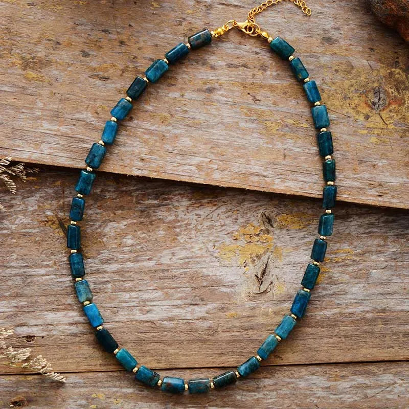 High end natural stone Apatite Lariat necklace womens exquisite bead single-layer necklace Teengirl OL jewelry gift 241018