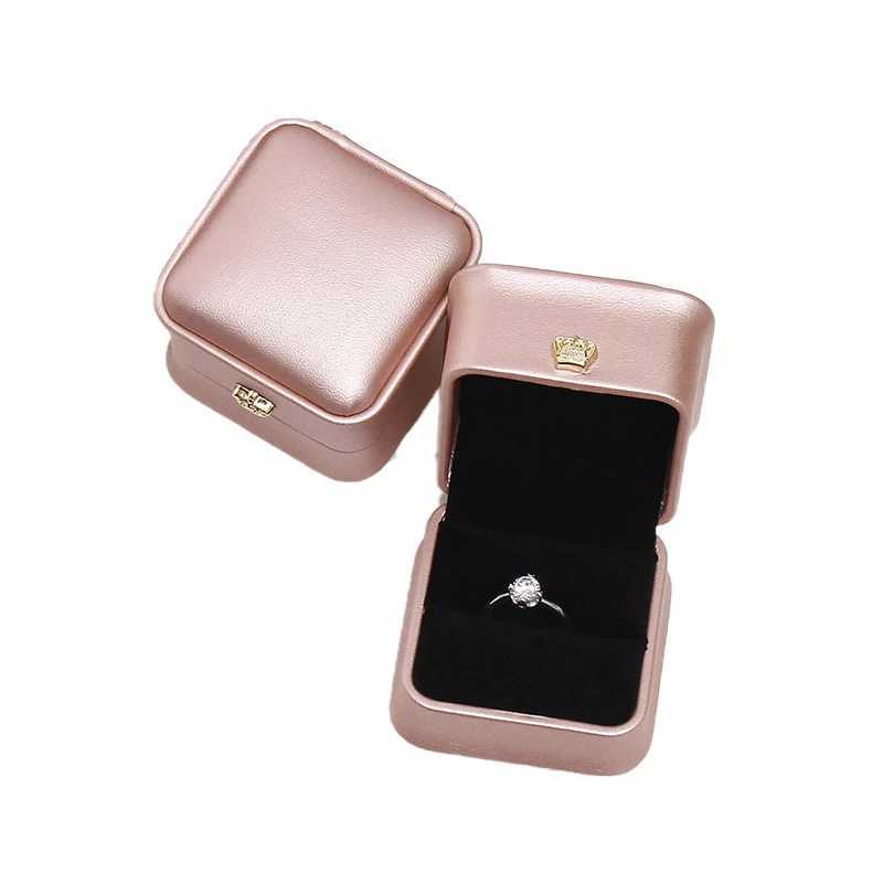 High quality square wedding PU earrings ring box amazing engagement party earrings jewelry display gift box W241019