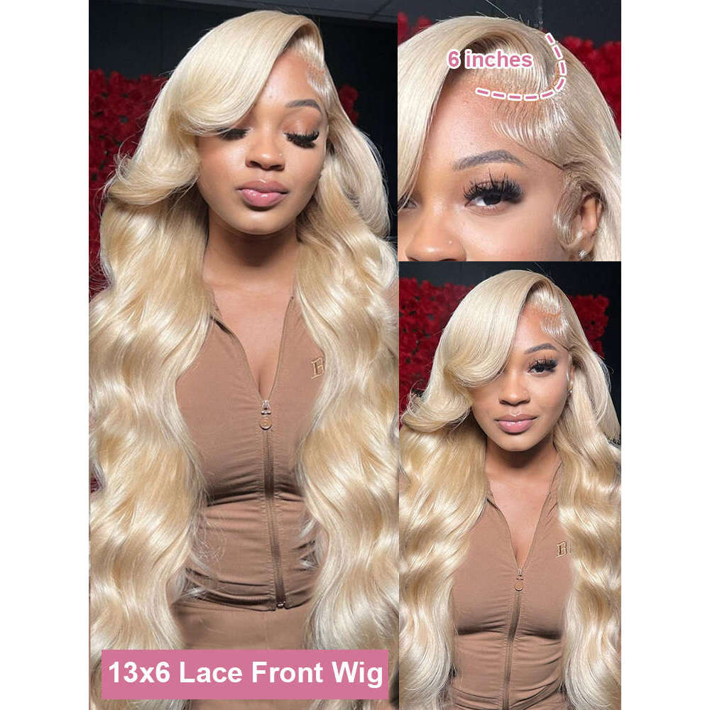 250 Density 613 Colored Body Wave 13x6 HD Frontal Human Hair Wigs Brazilian Honey Blond 13x4 Lace Front Wig Preplucked 40In
