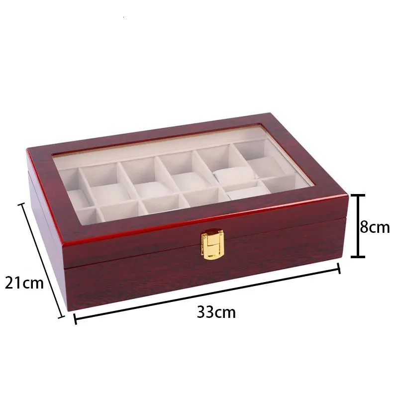 Luxury wooden watch box grid watch organizer 6-slot wooden watch box womens watch jewelry display 241018