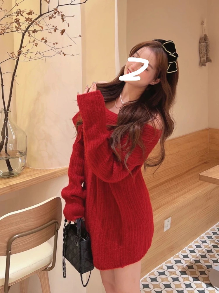 Autumn Sexy White Knitted Sweater Women Long Sleeve Pure Color Korean Fashion Y2k Clothing Elegant Pullover Female 241010