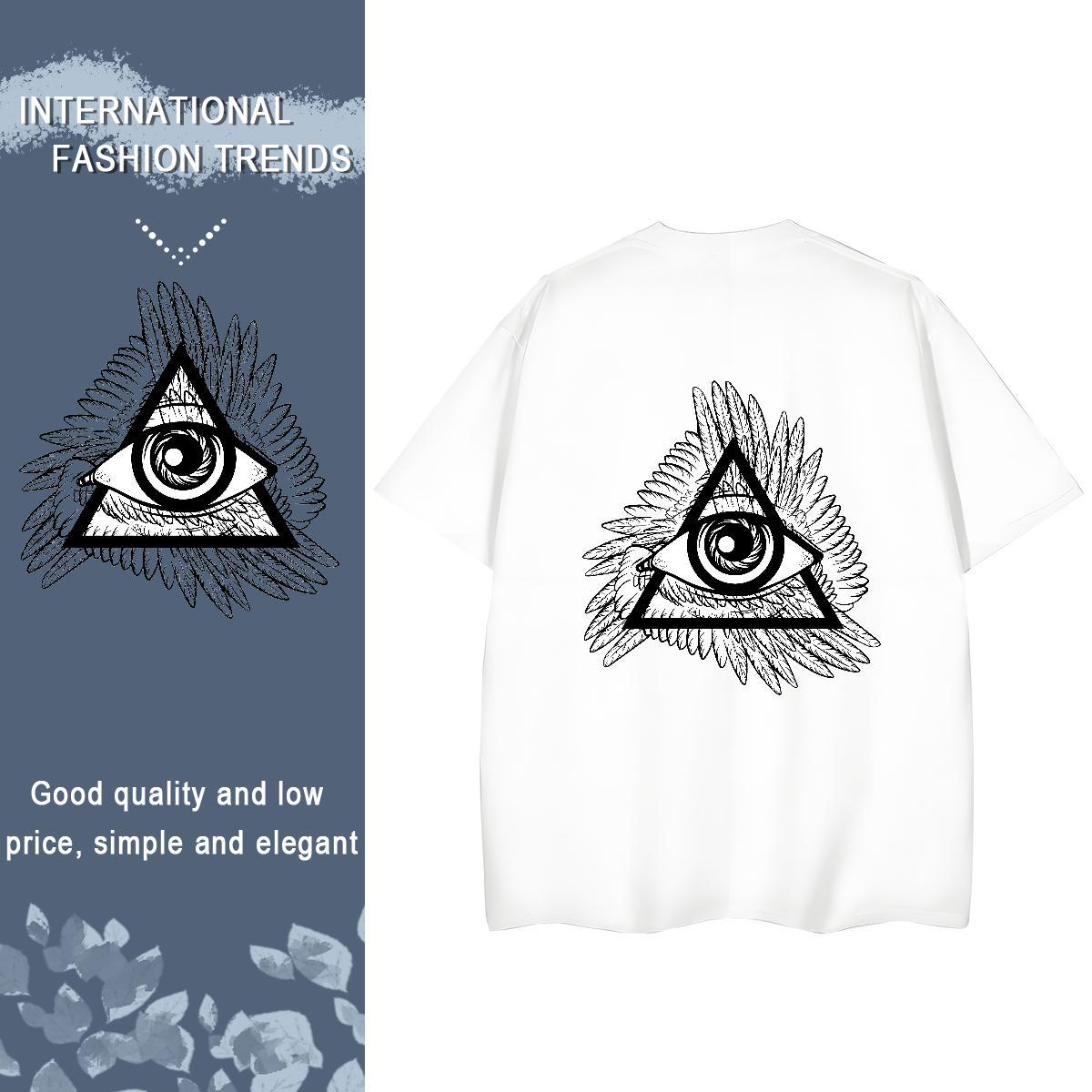 Stylist Woman T Shirts 230g 100% Cotton Short sleeve Soft Street eye of the devil Womens Tshirts Popular Custom Printing Clothes