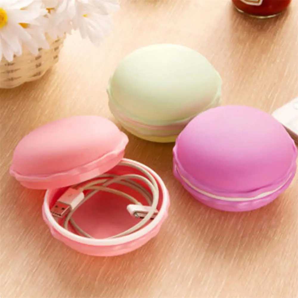 1/2/4 Mini Macarons Color Jewelry Box Portable Cute Silicone Ring Necklace Storage Box Girl Gift Jewelry Organizer W241019