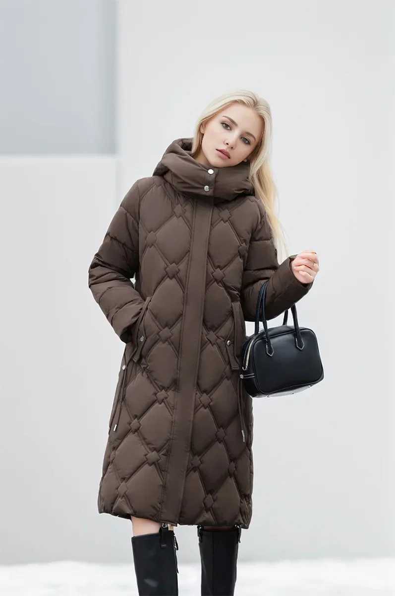 2024 New Snow Wear Winter Coat For Women Down Jacket Warm Thicken Casual Loose Hooded Jacket Elegant Female Long Parkas OvercoatX241019