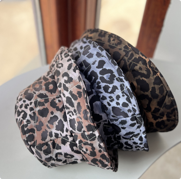 Leopard Print Bucket Hat Wide Brim Hats Fashion Women Autumn Spring Fisherman Sun Cap Travel Sunshade