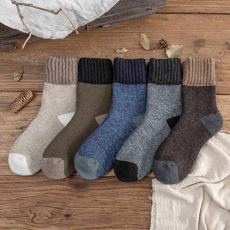 Mens Wool Socks Super Thick Terry Winter Warm Socks Fashion Style Mid Tube Socks Snow Socks High Quality Mens SocksXJ241019
